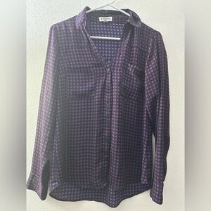 Express Purple and Pink Patterned Blouse